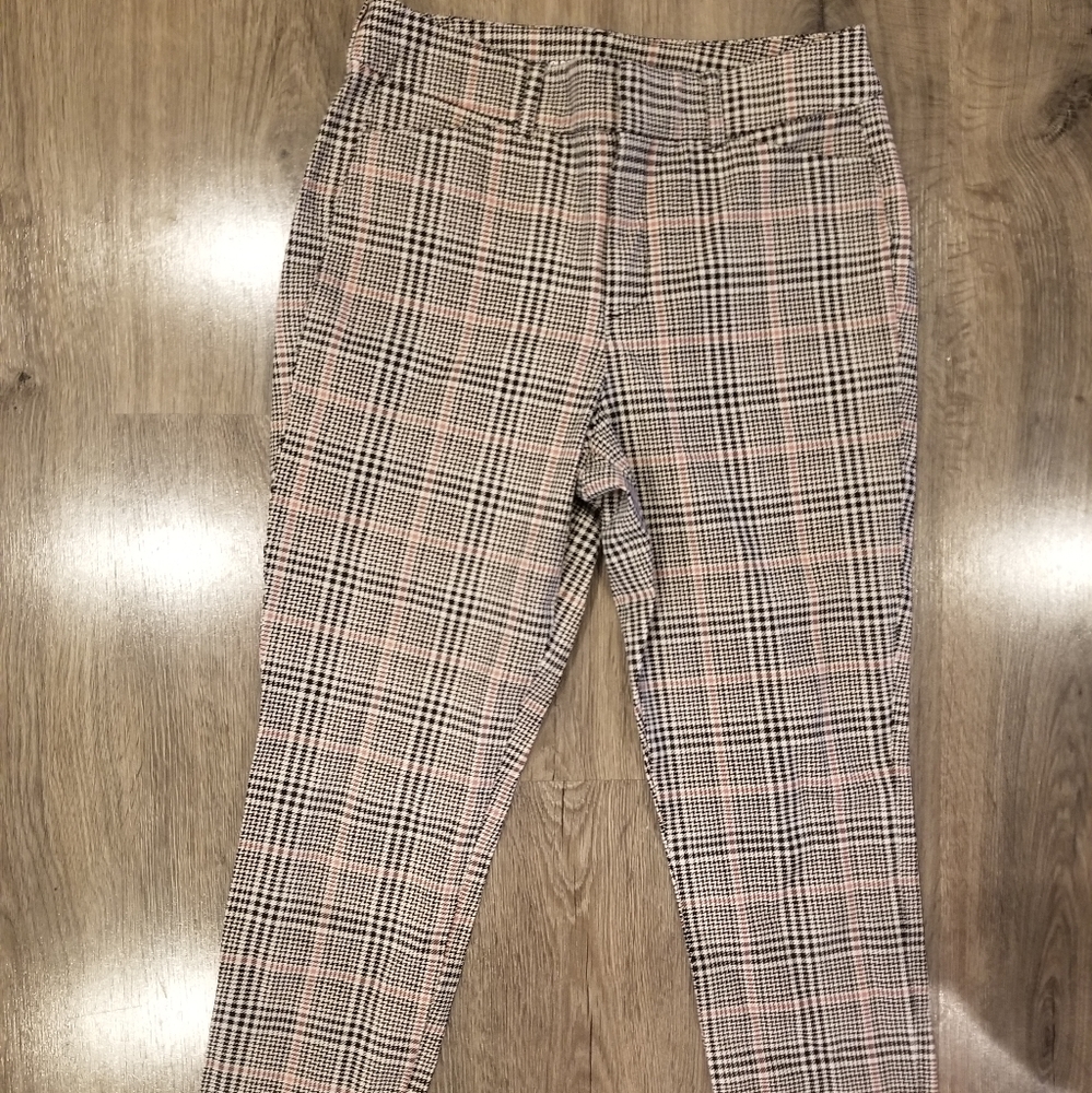 Old Navy Plaid Pixie Skinny Ankle High Rise Pants